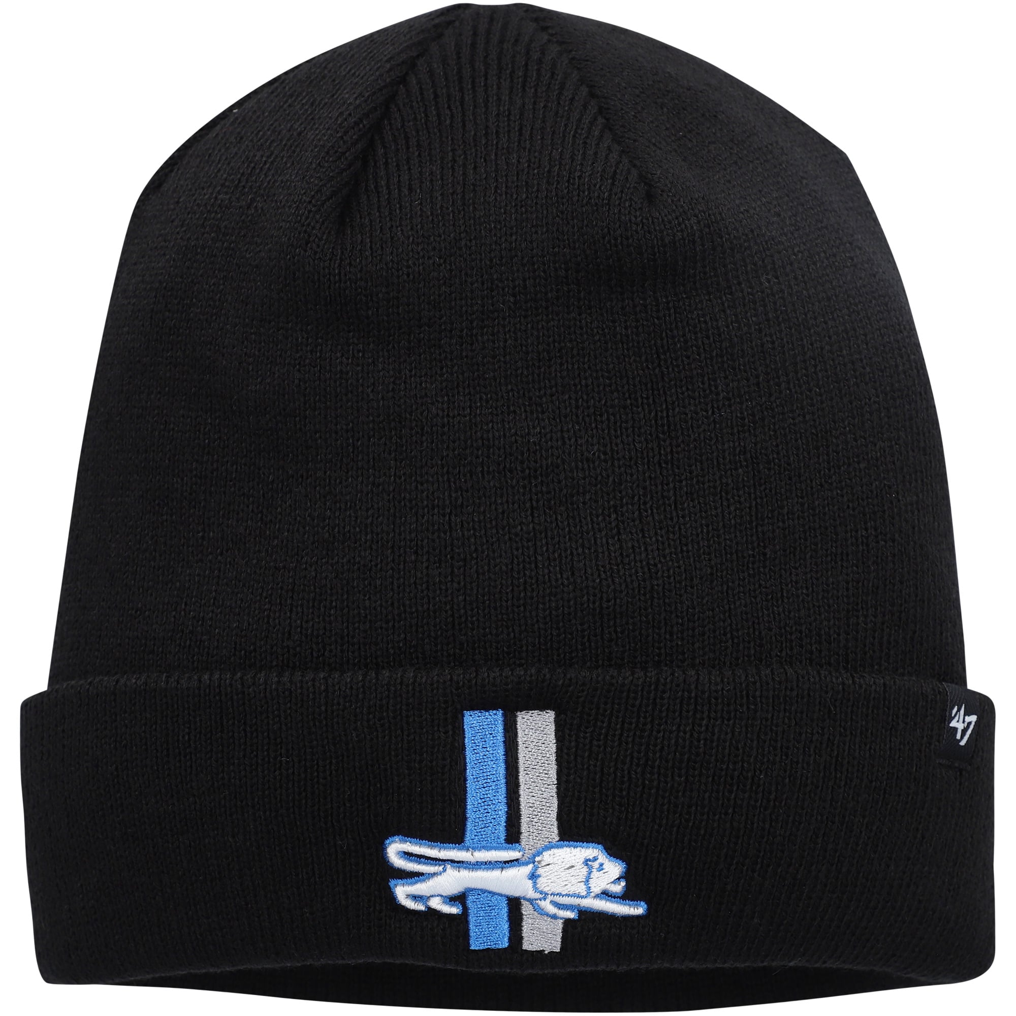 Bonnet à revers Detroit Lions noir n° 47 pour homme
