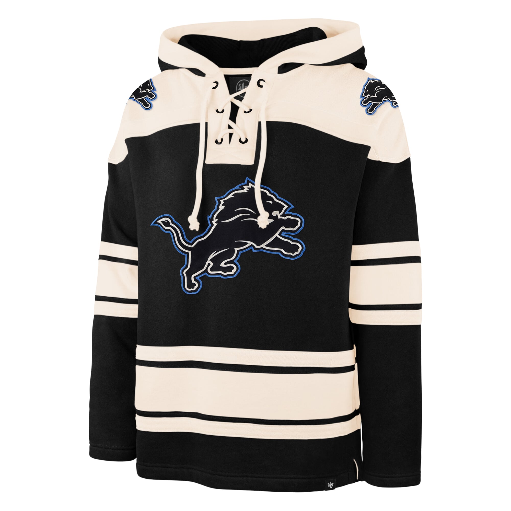 Sweat à capuche homme '47 Detroit Lions Superior Lacer noir