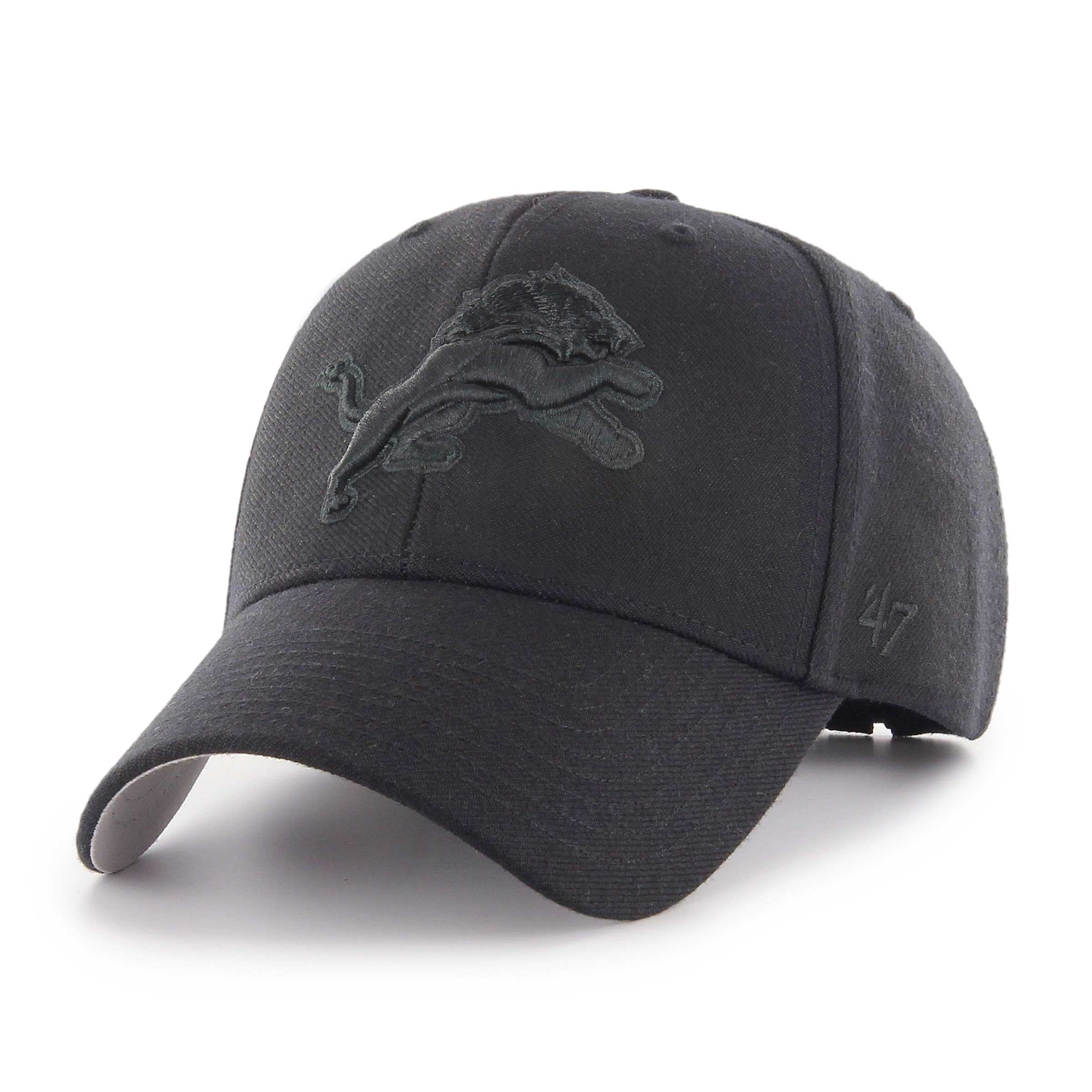 Men's '47 Black Detroit Lions  Tonal MVP Adjustable Hat