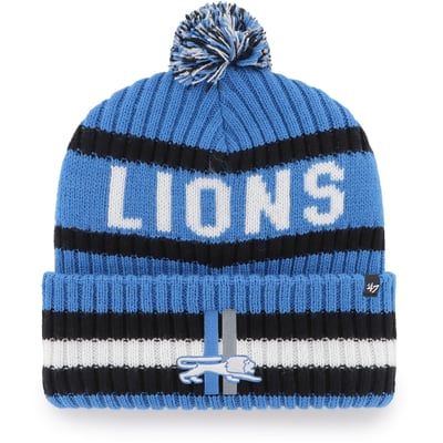 Detroit Lions '47 Bering Cuffed Knit Hat with Pom - Blue