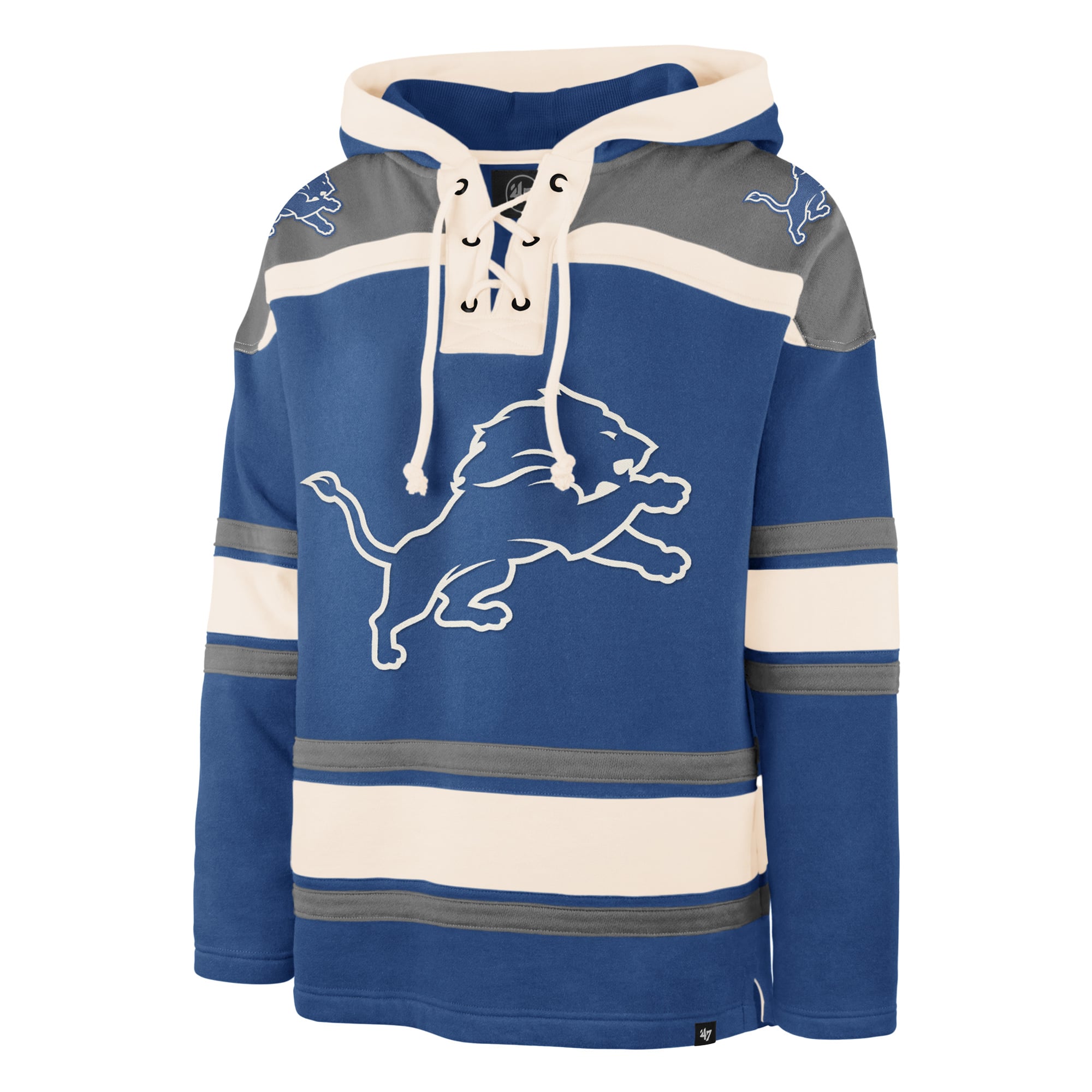 Sweat à capuche bleu '47 Detroit Lions Superior Lacer pour homme