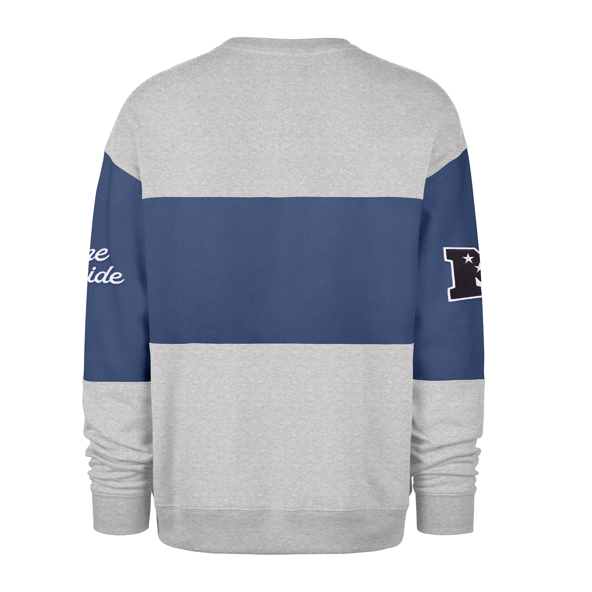 Men's '47 Blue/Heather Gray Detroit Lions Blockfield Maximalist Sweatshirt