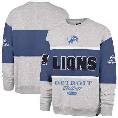 Detroit Lions '47 Blockfield Maximalist Sweatshirt - Blue/Heather Gray