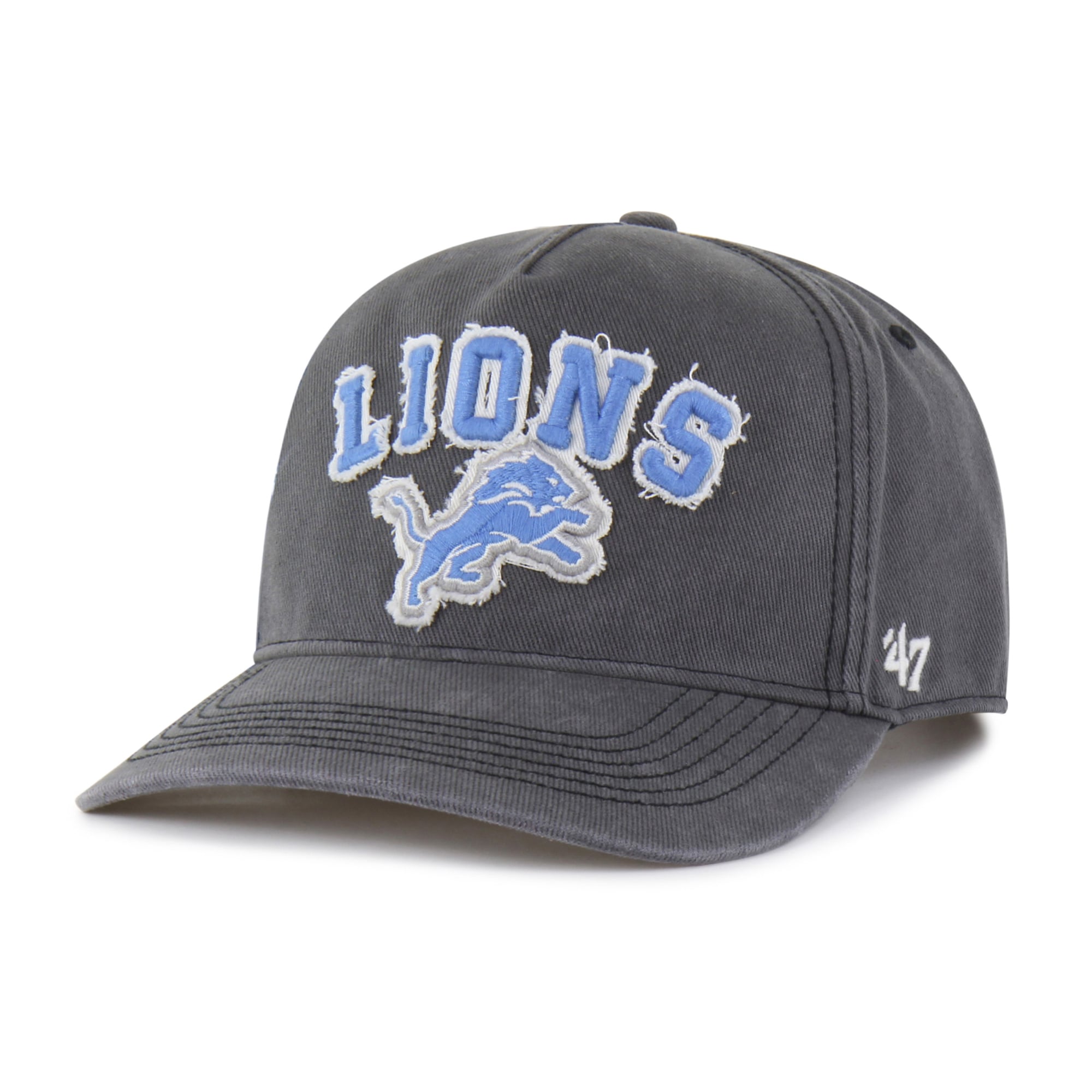 Men's '47 Charcoal Detroit Lions Calderwood Well Worn Hitch Adjustable Hat