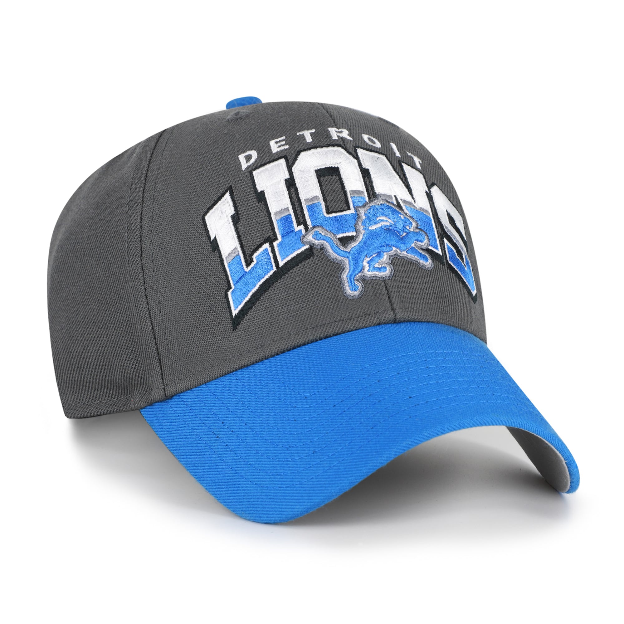 Men's '47 Charcoal Detroit Lions Split Block MVP Adjustable Hat