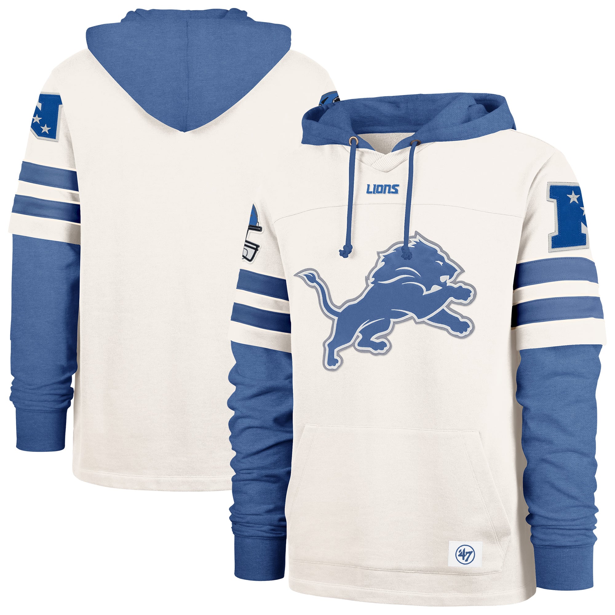 Sweat à capuche homme '47 crème Detroit Lions Cornerback
