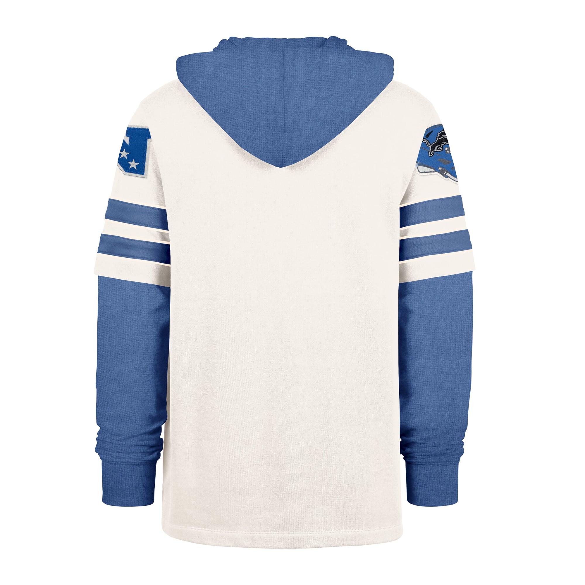 Men's '47  Cream Detroit Lions Split Zone Cornerback Duo Lacer Hoodie