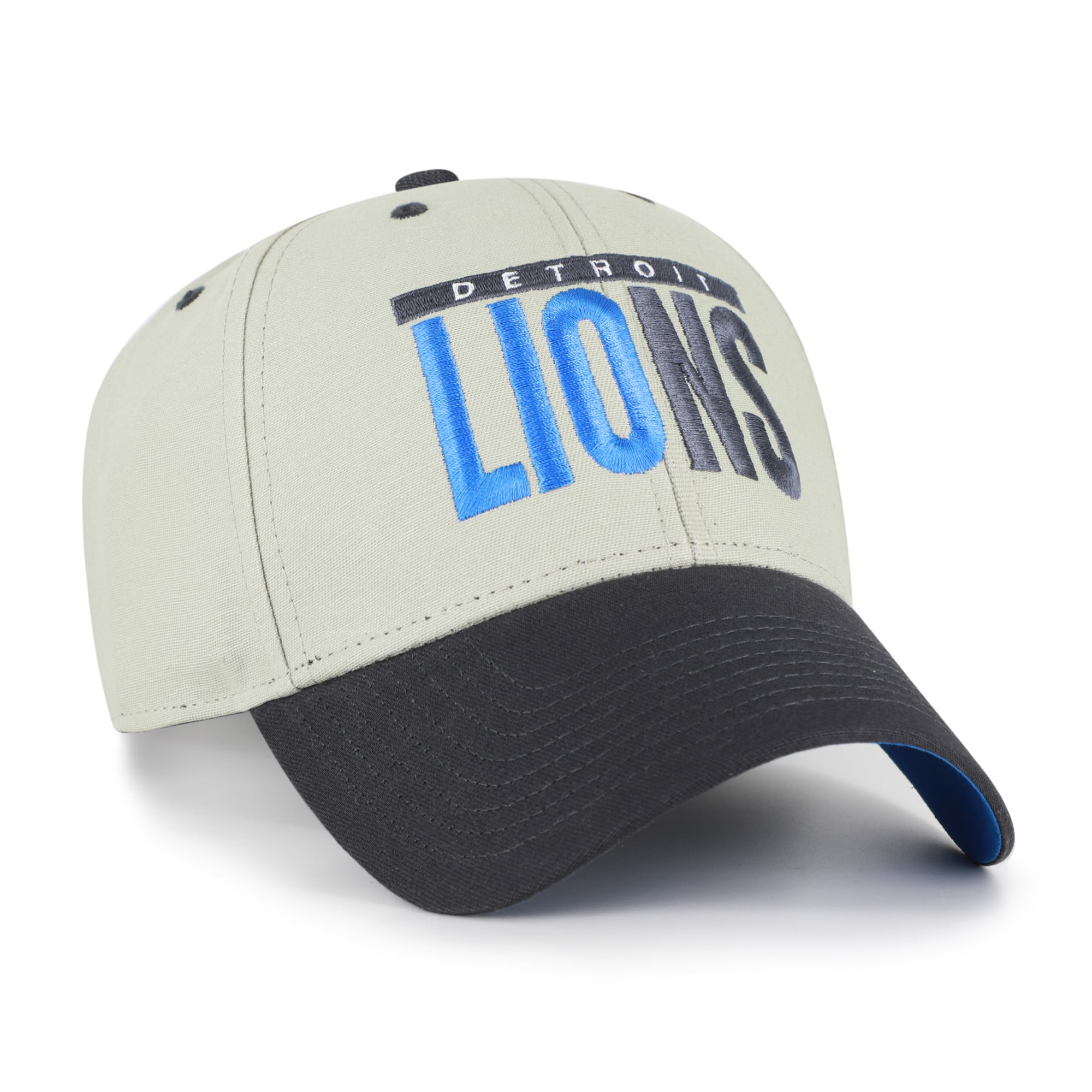 Casquette ajustable pour homme « 47 » grise/noire Detroit Lions, inscription demi-bloc MVP