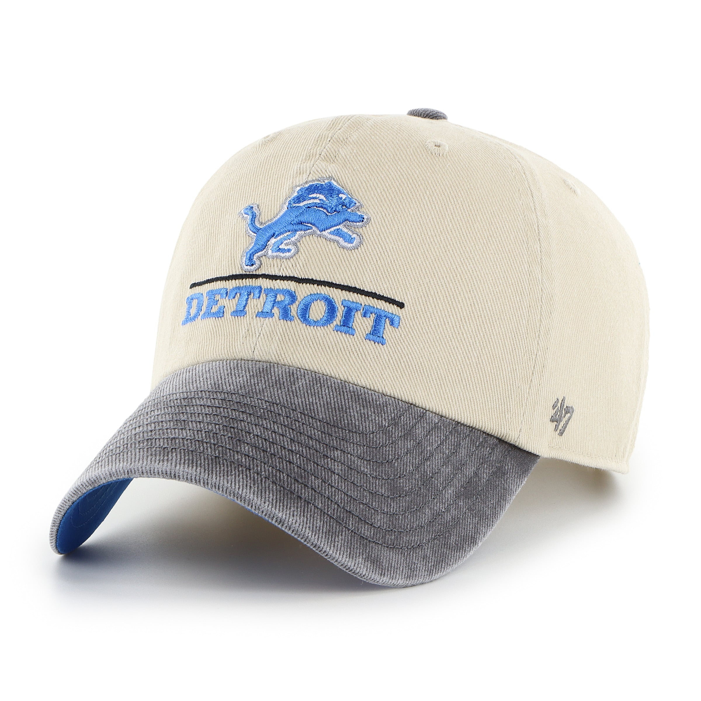 Casquette ajustable pour homme « 47 Natural Detroit Lions Logo Line Clean Up »