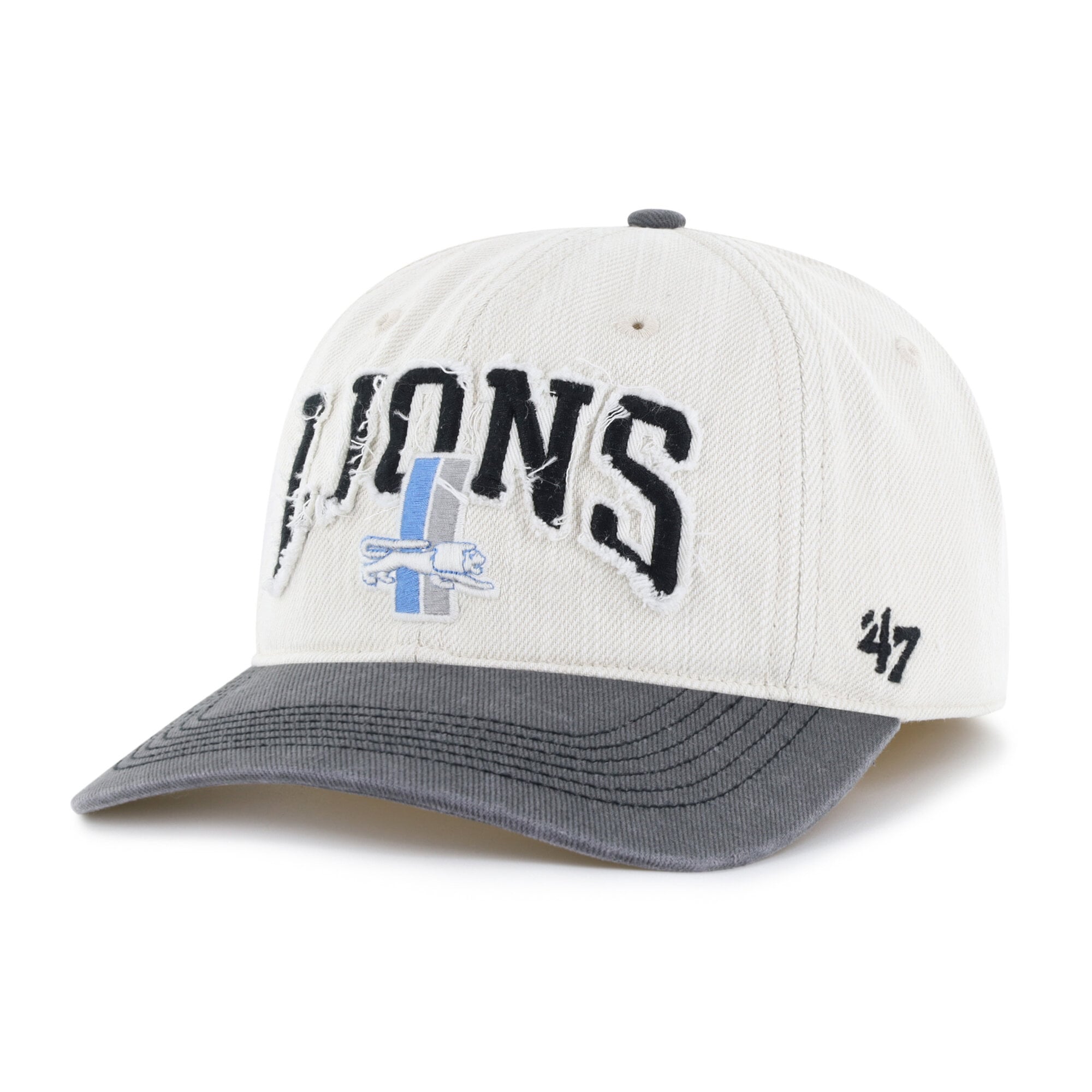 Men's '47 Natural Detroit Lions Throwback Groton Franchise Fitted Hat