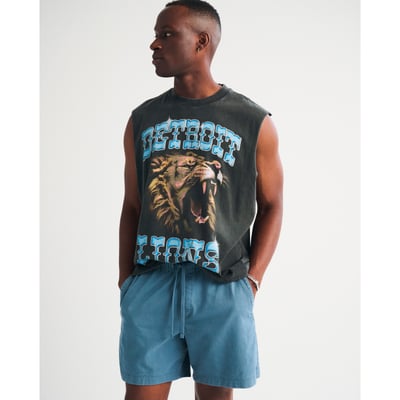 Detroit Lions Abercrombie & Fitch Tank Top - Black