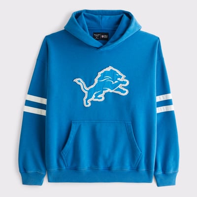 Detroit Lions Abercrombie & Fitch Popover Hoodie - Blue