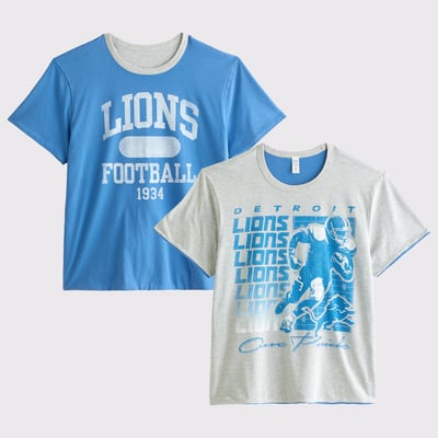 Detroit Lions Abercrombie & Fitch Reversible T-Shirt - Blue