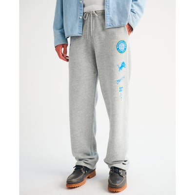 Detroit Lions Abercrombie & Fitch Fleece Baggy Sweatpants - Gray