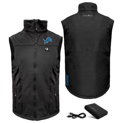  Detroit Lions ActionHeat 5V Softshell Battery Heated Full-Zip Vest - Black