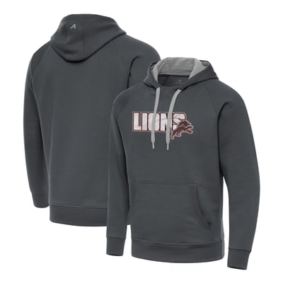 Detroit Lions Antigua Woodland Camo Victory Hoodie - Charcoal