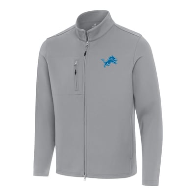 Detroit Lions Antigua Objection Full-Zip Jacket - Gray