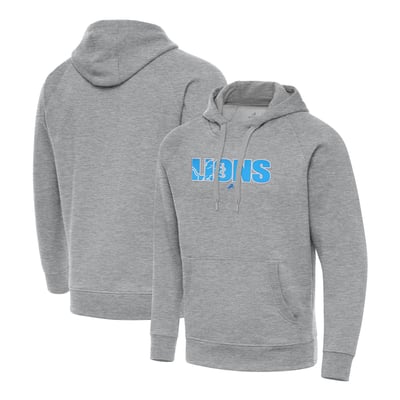 Detroit Lions Antigua Impact Victory Hoodie - Heather Gray