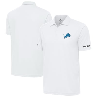 Detroit Lions Antigua  Personalized Tribute Polo - White