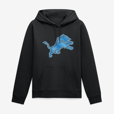 Detroit Lions Big & Tall Metallic Mascot Hoodie - Black