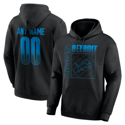 Sweat à capuche personnalisé Detroit Lions Home Field Pop avec nom et numéro - Noir