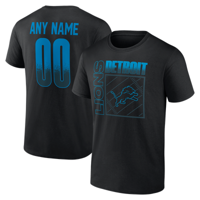 Detroit Lions Home Field Pop Personalized Name & Number T-Shirt - Black