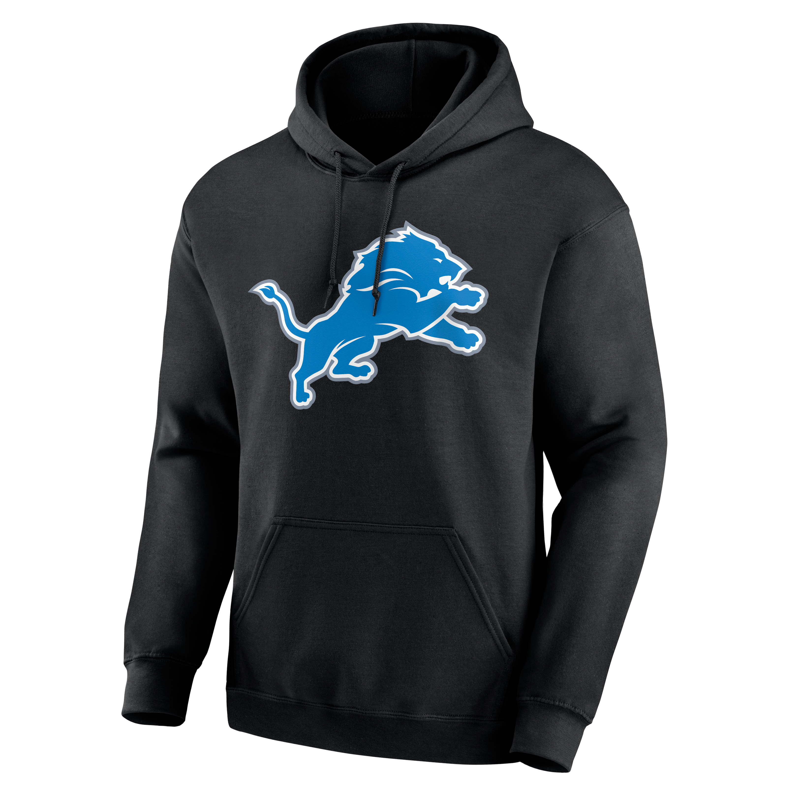 Sweat à capuche noir authentique pour homme des Detroit Lions, personnalisé avec nom et numéro.