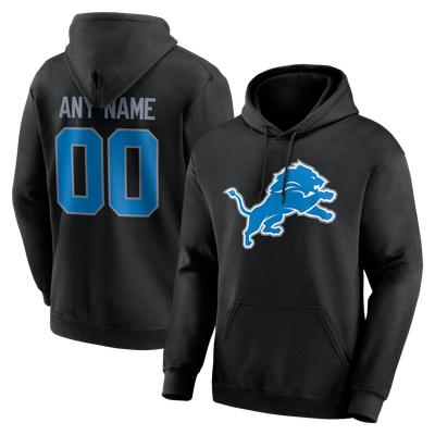 Detroit Lions Team Authentic Personalized Name & Number Hoodie - Black