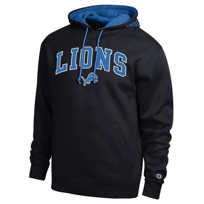  Detroit Lions Champion Contrast Hoodie - Black/Blue