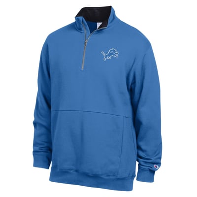  Detroit Lions Champion Fleece Quarter-Zip Pullover -  Blue/Black