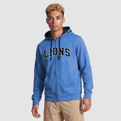  Detroit Lions Champion Full-Zip Hoodie -  Blue/Black