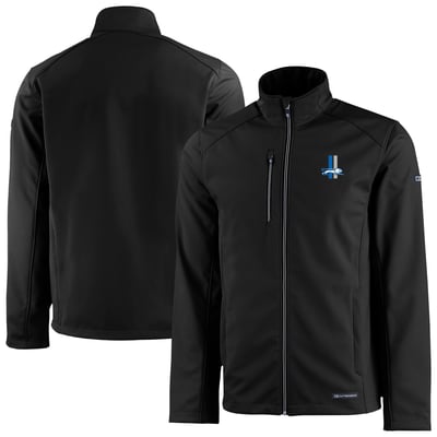 Detroit Lions Cutter & Buck Evoke Eco Softshell Recycled Full-Zip Jacket - Black