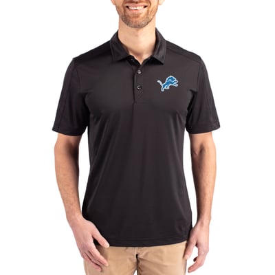 Detroit Lions Cutter & Buck Prospect Textured Stretch Polo - Black