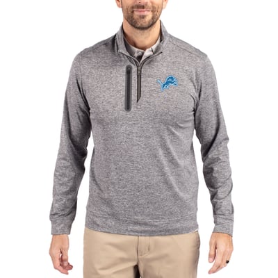 Detroit Lions Cutter & Buck Stealth Quarter-Zip Jacket - Gray
