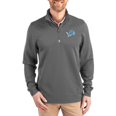 Detroit Lions Cutter & Buck Traverse Stretch Quarter-Zip Top - Gray
