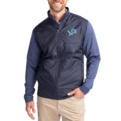 Detroit Lions Cutter & Buck Stealth Full-Zip Jacket - Navy