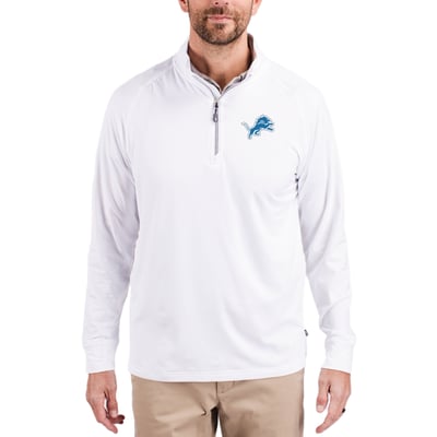 Detroit Lions Cutter & Buck Adapt Eco Knit Quarter-Zip Pullover Jacket - White