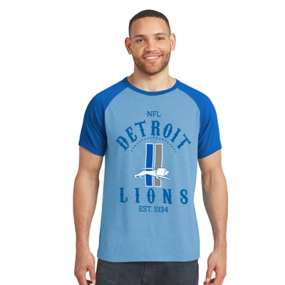 Detroit Lions Darius Rucker Collection by Fanatics Raglan T-Shirt - Blue