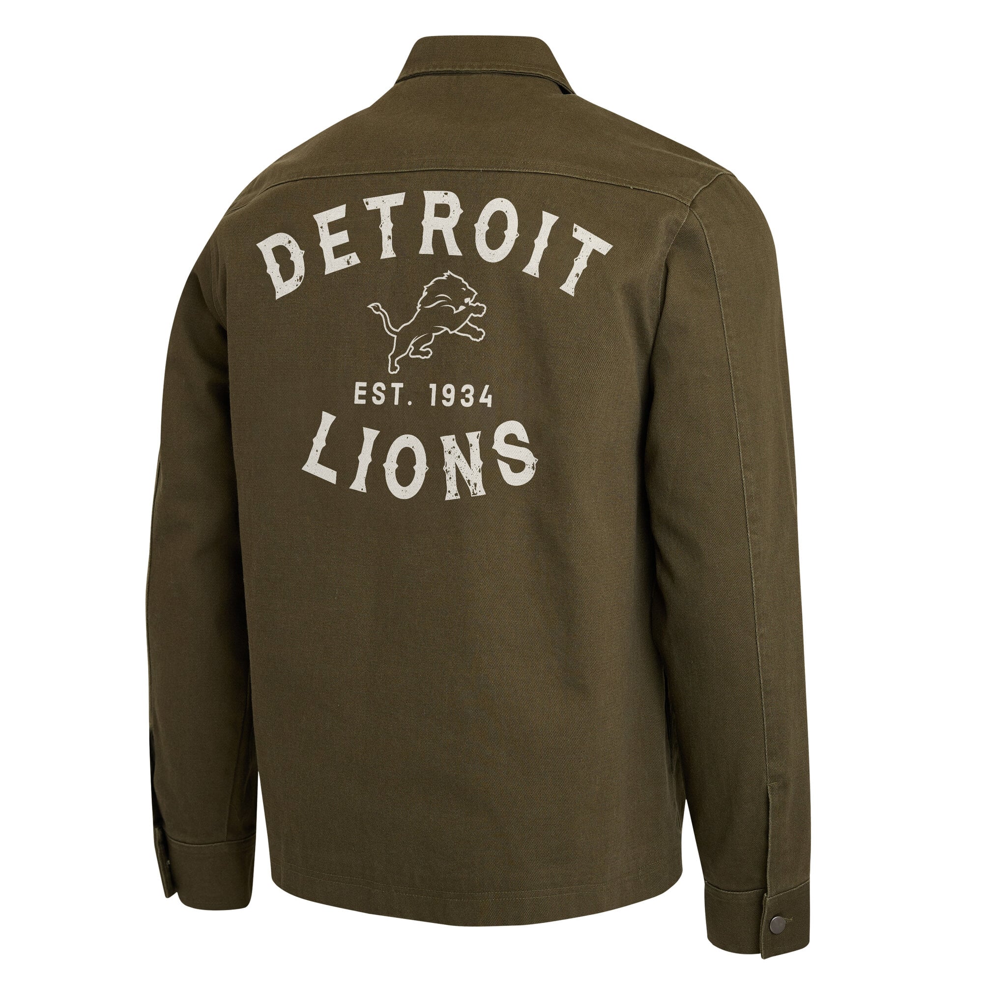 Veste zippée intégrale en toile brossée olive Detroit Lions de la collection Darius Rucker pour homme par Fanatics