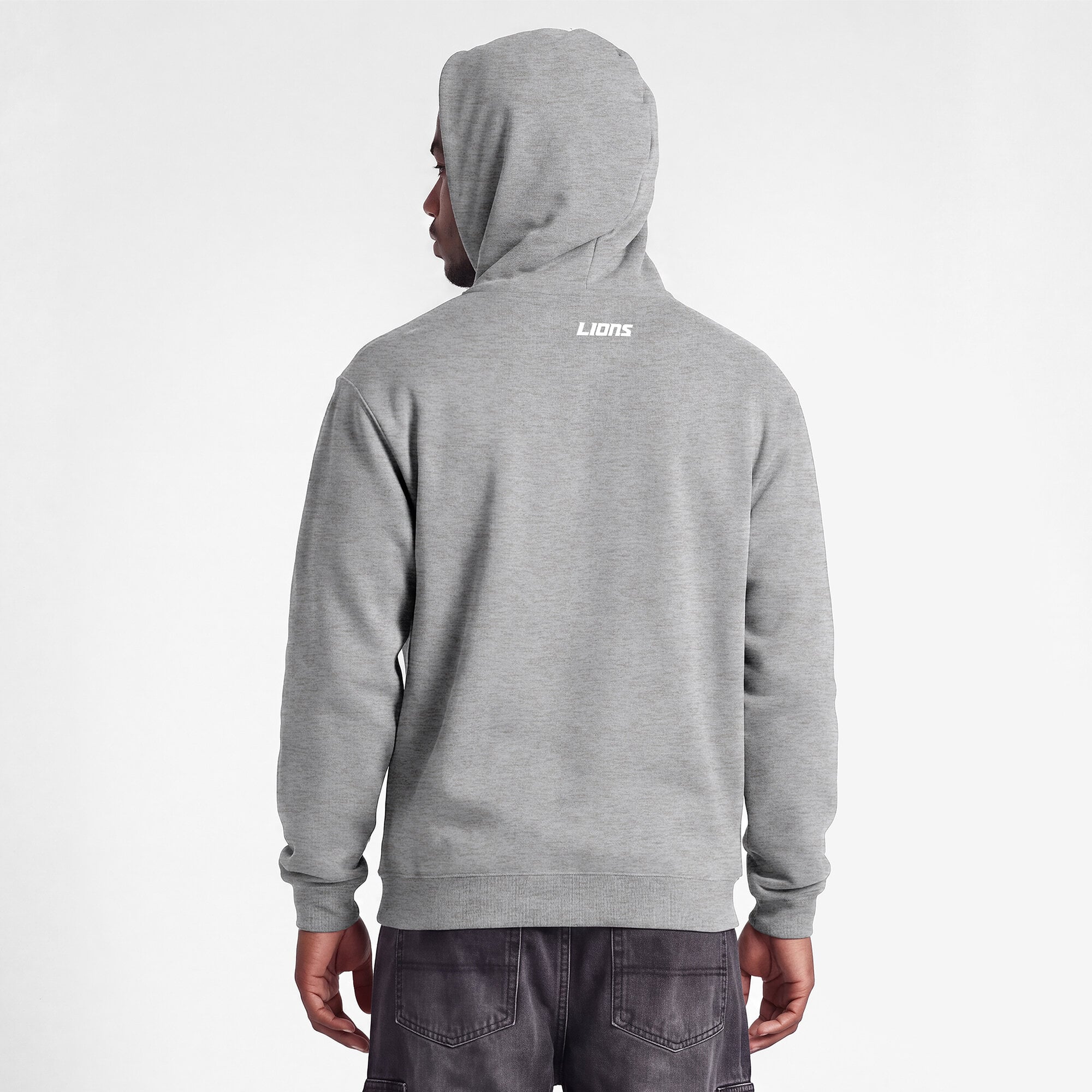 Sweat-shirt à capuche intégral Disney x Champion gris chiné Detroit Lions pour homme
