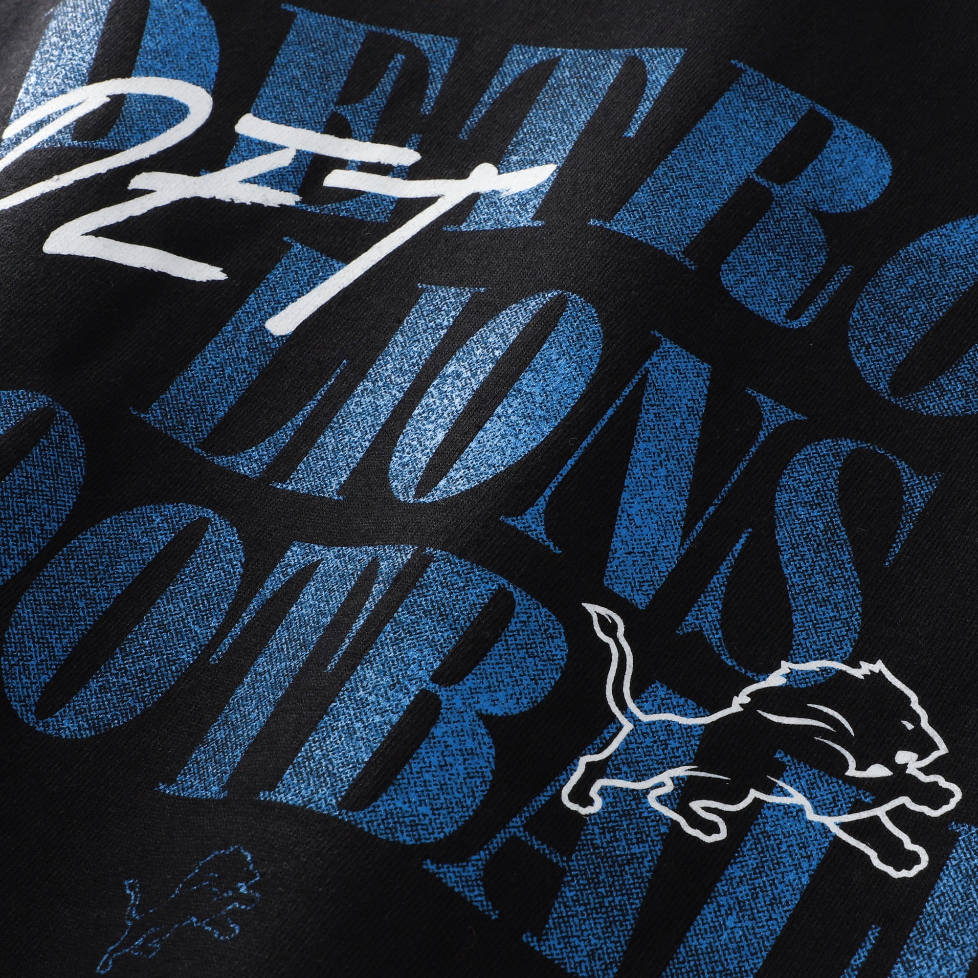 Sweat-shirt mi-temps décontracté Detroit Lions noir pour homme, grandes tailles, de la marque Fanatics.
