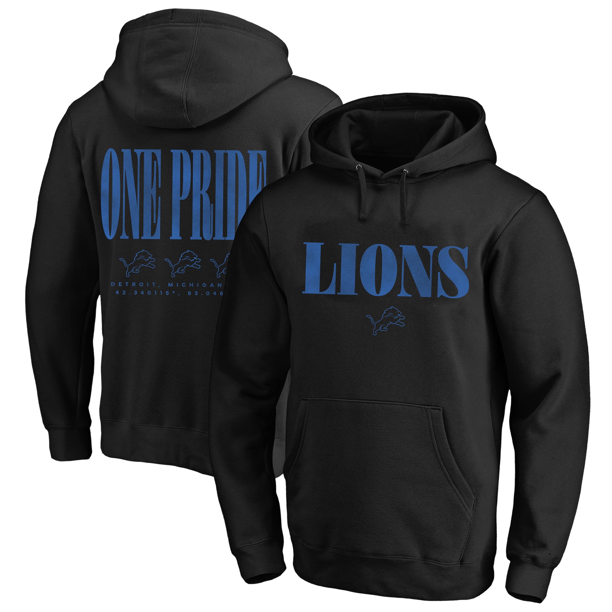 Men's Fanatics Black Detroit Lions Big & Tall Relaxed Intense Rivalry Hoodie