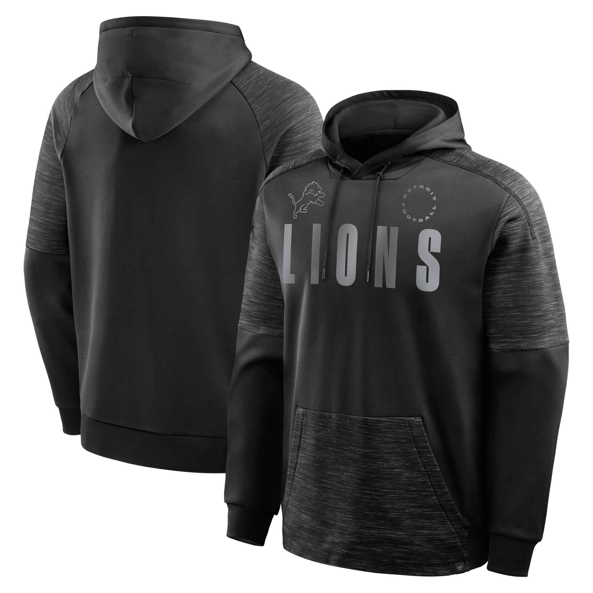 Sweat à capuche noir Chip Shot des Lions de Detroit Fanatics pour homme