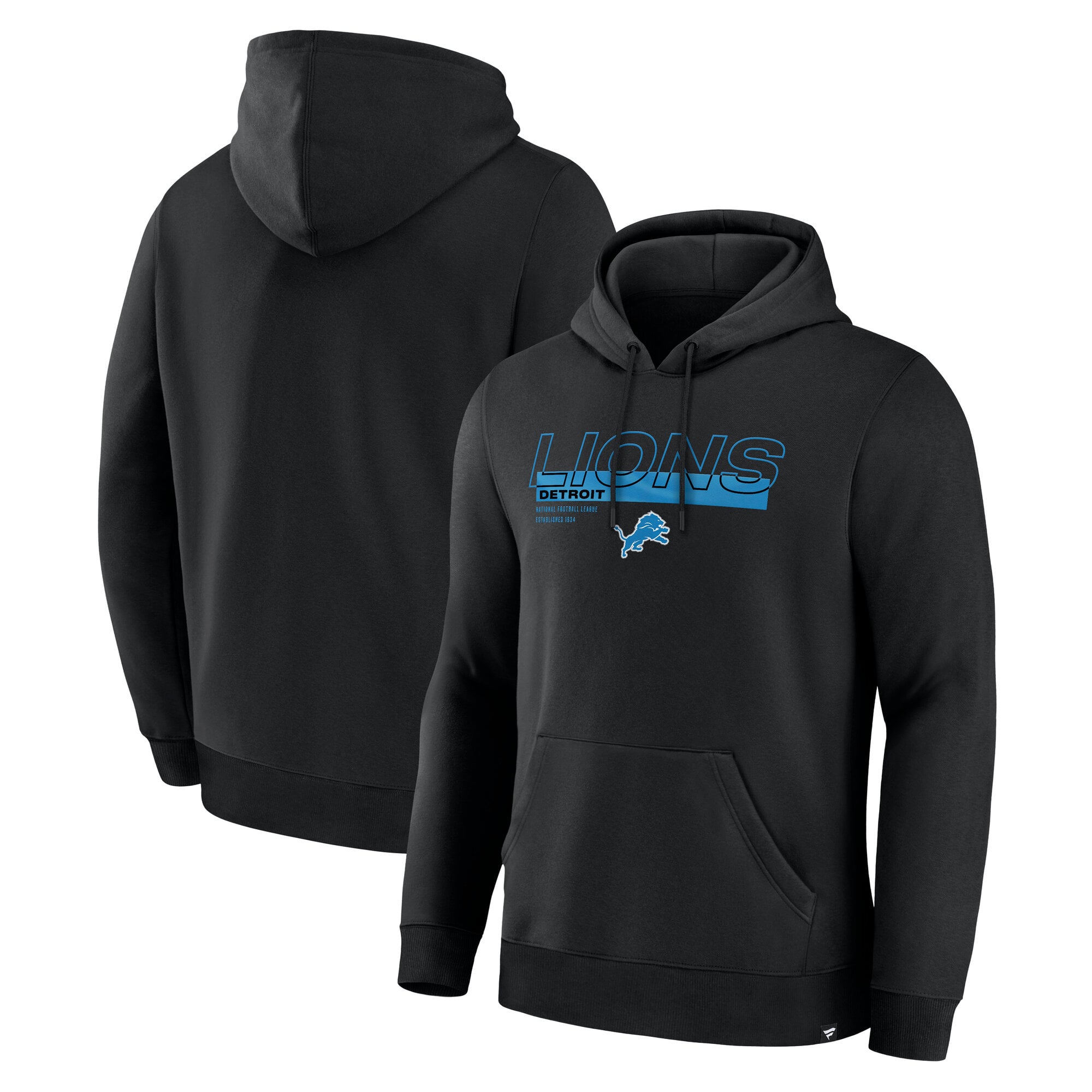 Sweat à capuche Fanatics noir Detroit Lions Draw Play Legacy pour homme