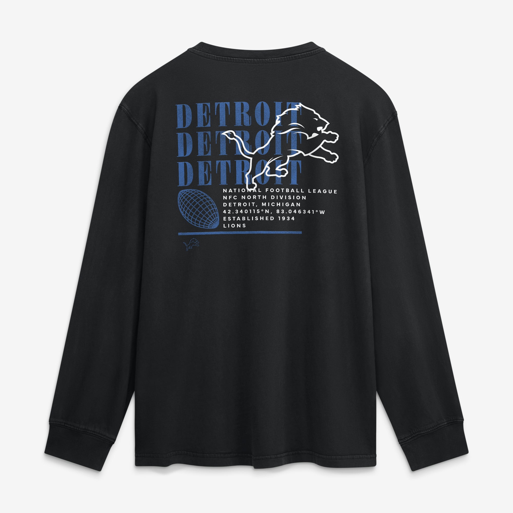 T-shirt à manches longues Fanatics Black Detroit Lions pour homme