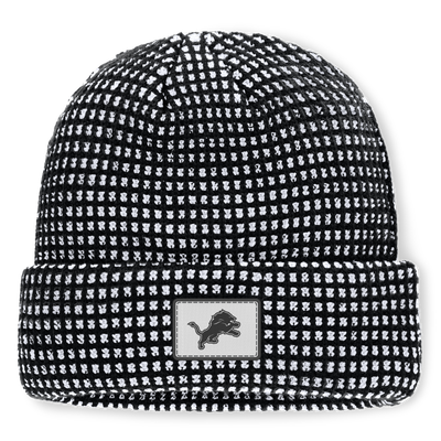 Detroit Lions Fanatics Scheme Cuffed Knit Hat - Black/White