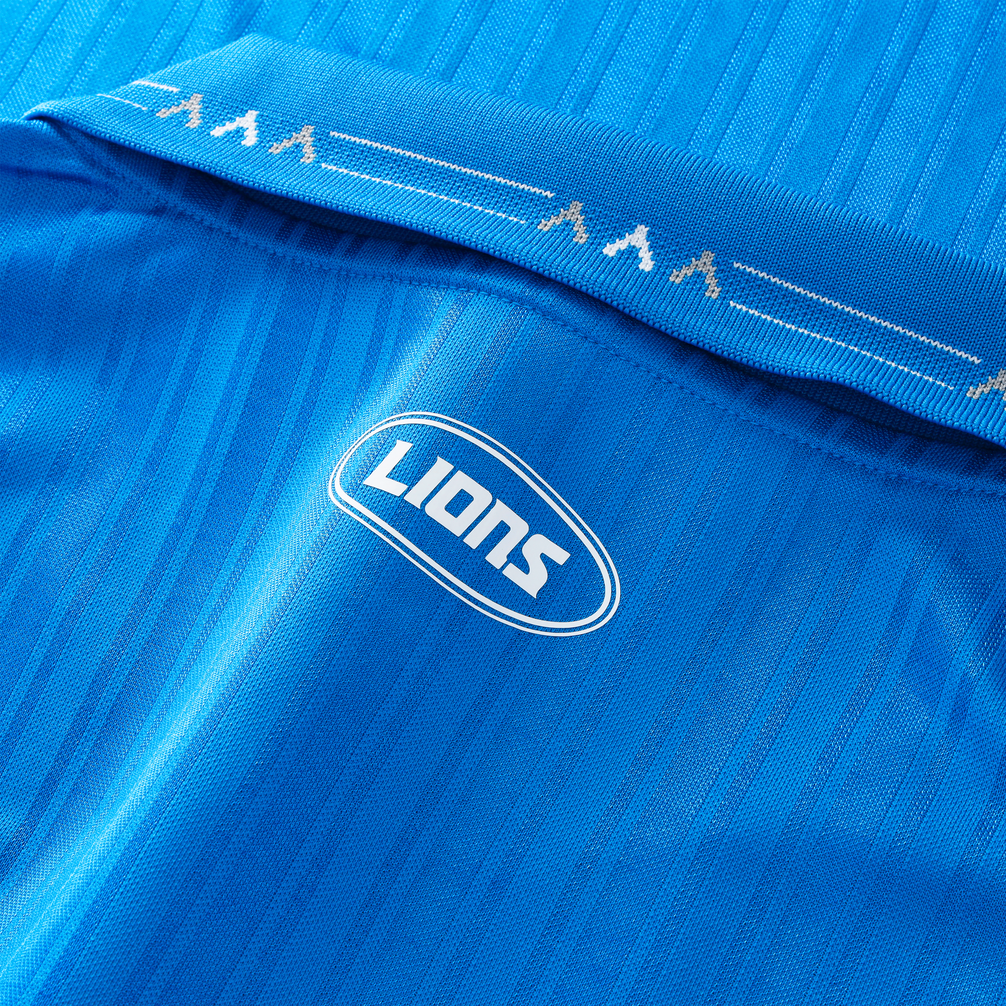 Men's Fanatics Blue Detroit Lions Football x Collared Fan Top