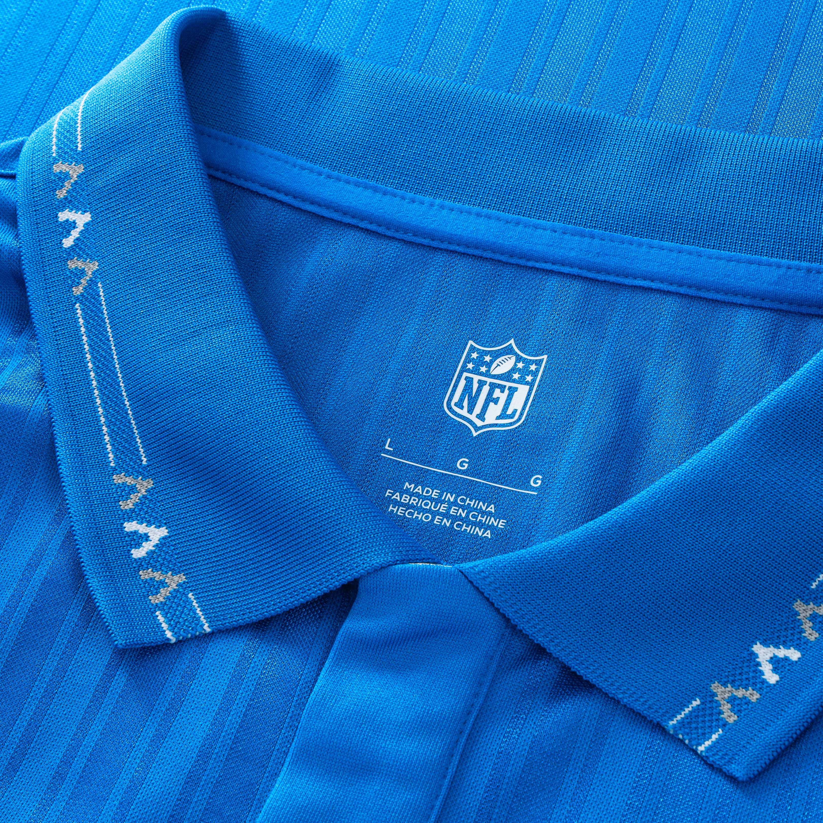 Men's Fanatics Blue Detroit Lions Football x Collared Fan Top