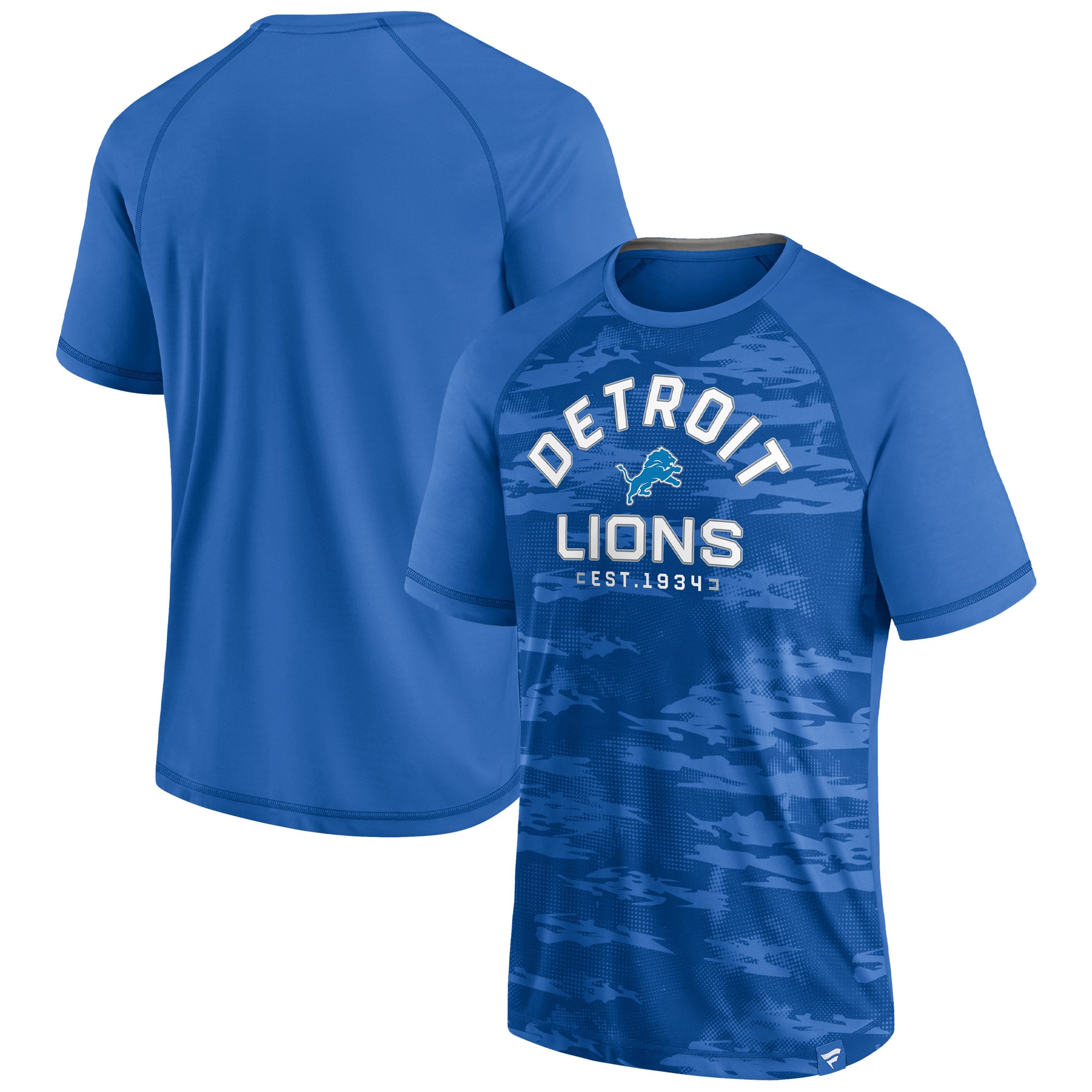 T-shirt bleu Fanatics Detroit Lions Hail Mary Raglan pour hommes
