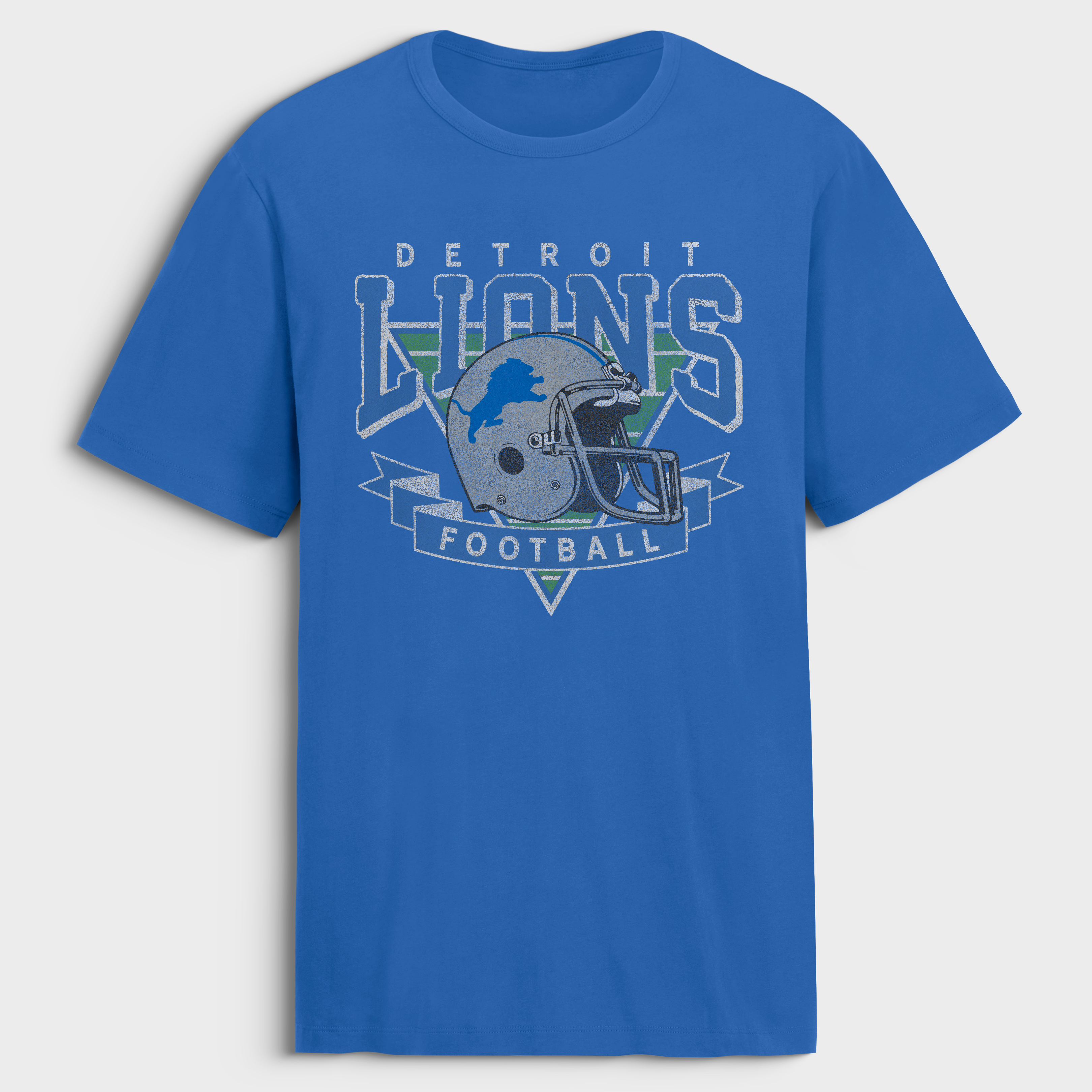Men's Fanatics Blue Detroit Lions Old Fashion Rushing Legacy Cotton T-Shirt